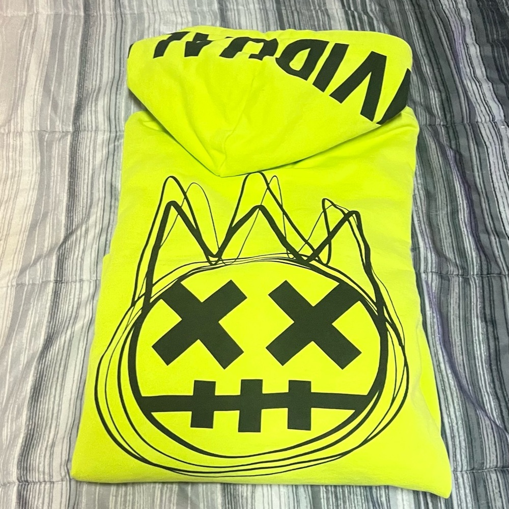 Cult of Individuality Neon Green Hoodie with Black Accents